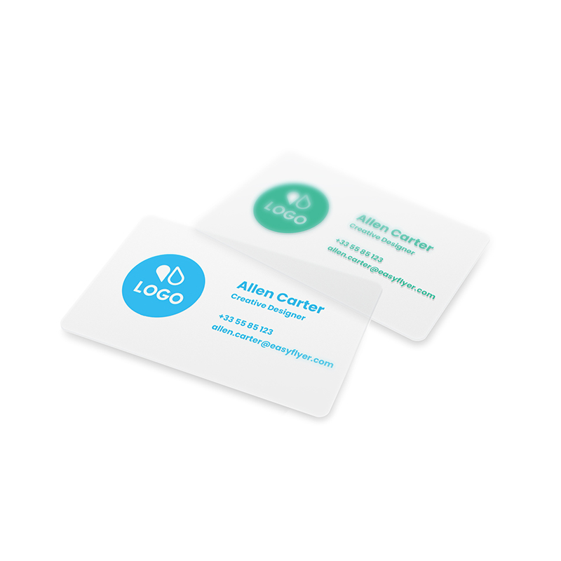 250.00000 Cartes De Visite En Plastique - Cartes de Visite PVC Transparent 8.5 x 5.4 cm - Easyflyer