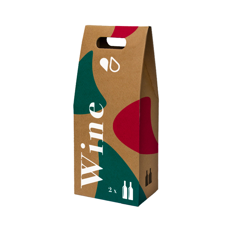 100.00000 Porte-bouteilles En Carton Avec Poignée 8x8x39 cm - Easyflyer